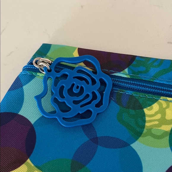 Lancome Blue Green Circle Pattern Cosmetic Pouch - Picture 4 of 7